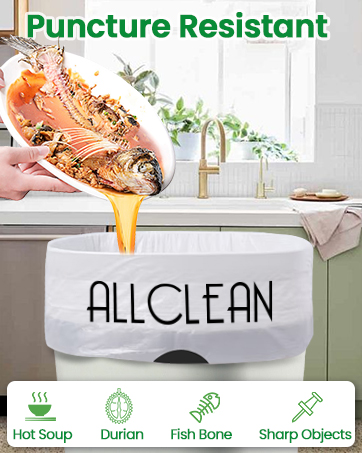 durable & strong clear trash bags with strong drawstring tall kitchen trash bags
