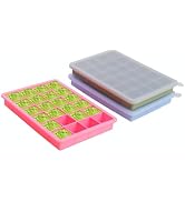 1 Tbsp Silicone Freezer Molds with Lids,100% Platinum Silicone Freezer Trays, Oven &amp; Microwave Sa...
