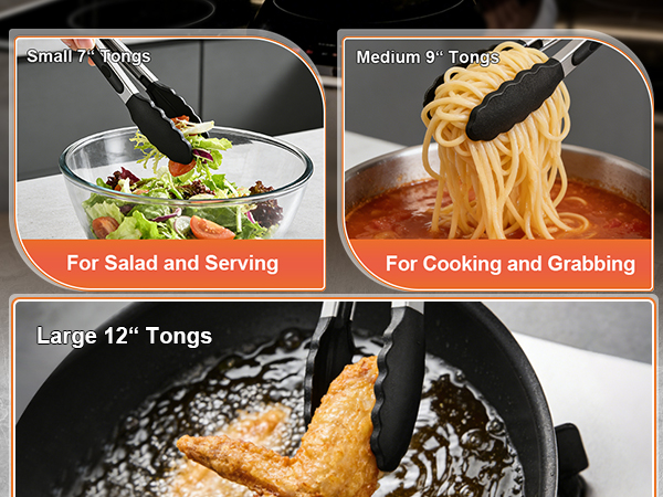 silicone kitchen tongs