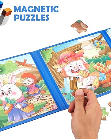 Magnetic Puzzles for Kids Ages 3-6, Boy and Girl Gift, Travel Games and Travel Toys 