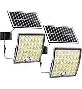 JACKYLED Solar Lights Outdoor Waterproof, Motion Sensor Security Flood Lights Convex Lens Amplifi...