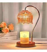 Flower Candle Warmer Lamp with Timer, Glass Candle Lamp Warmer for Jar Candles, Birthday Gifts fo...