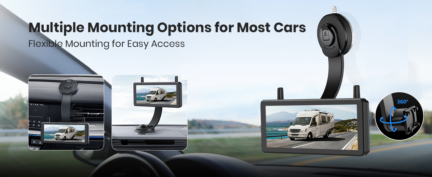 wireless backup camera with screen holder