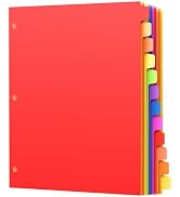 SUNQEBO 12Pcs/1 Set Binder Dividers with Tabs, 12 Multicolor Tab Dividers for 3 Ring Binder, Plas...
