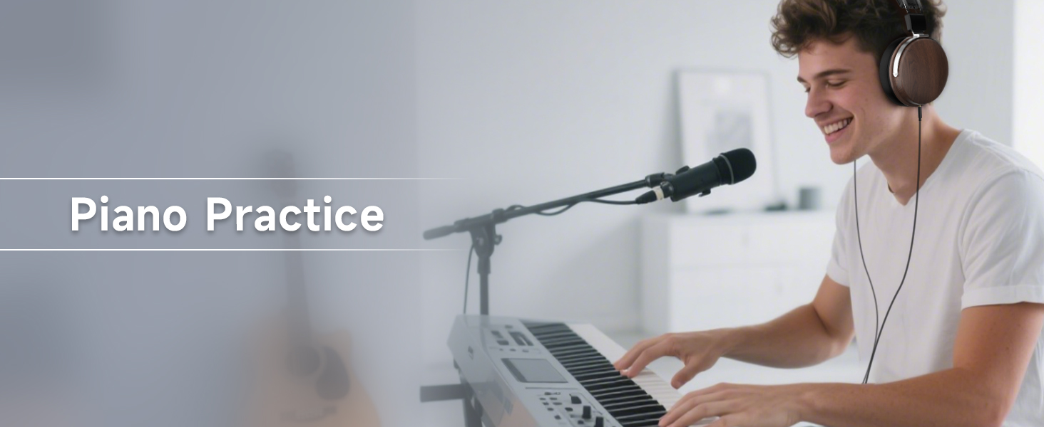 piano practice, 32 ohm headphones, studio headset, accurate sound monitoring