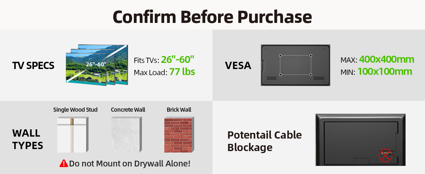 single stud tv wall mount