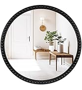WallBeyond Decorative Round Wall Mirror with Black Beaded Frame, 30 inch Round Mirror for Wall De...