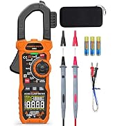 Clamp Meter POROMETISTO Digital Inrush Clamp Multimeter 1000A TRMS 6000 Counts, Amp Voltage Teste...