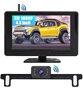 B-Qtech Wireless Backup Camera Digital Signal Rear View Monitor Kit 4.3'' HD 1080P Reverse Camera...