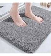 Microfiber Thick Bathroom Rugs, Flurry Non Slip Bath Rug, Ultra Soft Plush Absorbent Bathroom Mat...