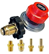 MCAMPAS Adjustable Propane Regulator Valve 0 to 20PSI Assembly, POL LP Tank Service Valve Regulat...