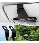 Teoenix Sunglass Holder for Car 1 Pack &amp; Car Seat Headrest Hook for Purses and Bags 2 Pack Leathe...