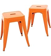 Vogue Furniture Direct 18 inch Industrial Metal Bar Stools, Counter Height Industrial Stools, Sta...