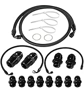 GSTP 10AN Upgraded Nylon and Stainless Steel Braided Transmission Cooler Hose Line Fitting Kit Co...