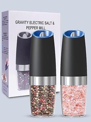 UNNEES Gravity Electric Pepper And Salt Grinder Set