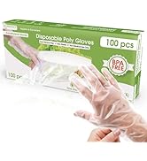 Keppi 100 pcs Disposable Gloves - BPA &amp; Latex Free - Gloves Disposable Latex Free - For Food Hand...