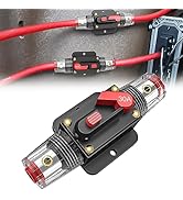 Nilight 30A Inline Circuit Breaker Resettable 12-24V DC Manual Reset Fuse Holder 3-15 AWG Overloa...
