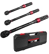 WETT 3Pcs Torque Wrench Set, 1/4'' &amp; 3/8'' &amp; 1/2'' Drive Click Torque Wrench, Dual-Direction Adju...