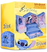 Get Trend Disney Stitch Musical Jewelry Box for Girls with Mirror, Drawers, and Wind Up Music, Je...