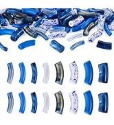 Craftdady 80Pcs Curved Tube Spacer Beads Chunky Bamboo Beads for Bracelet | 8 Styles Blue Europe ...