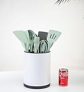 Kitchen Utensil Holder Extra Large 360° Rotating For Counter Organizer Stainless Steel