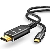 Highwings USB C to HDMI Cable @60Hz, USB-C (4K HDMI) 15 feet Black, [Thunderbolt 3/4 Compatible] ...