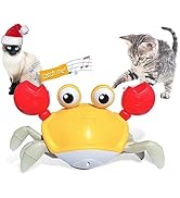 HONGID Cat Toys Crawling Crab,Escaping Crab Cat Toys with Obstacle Avoidance Sensor,Interactive C...