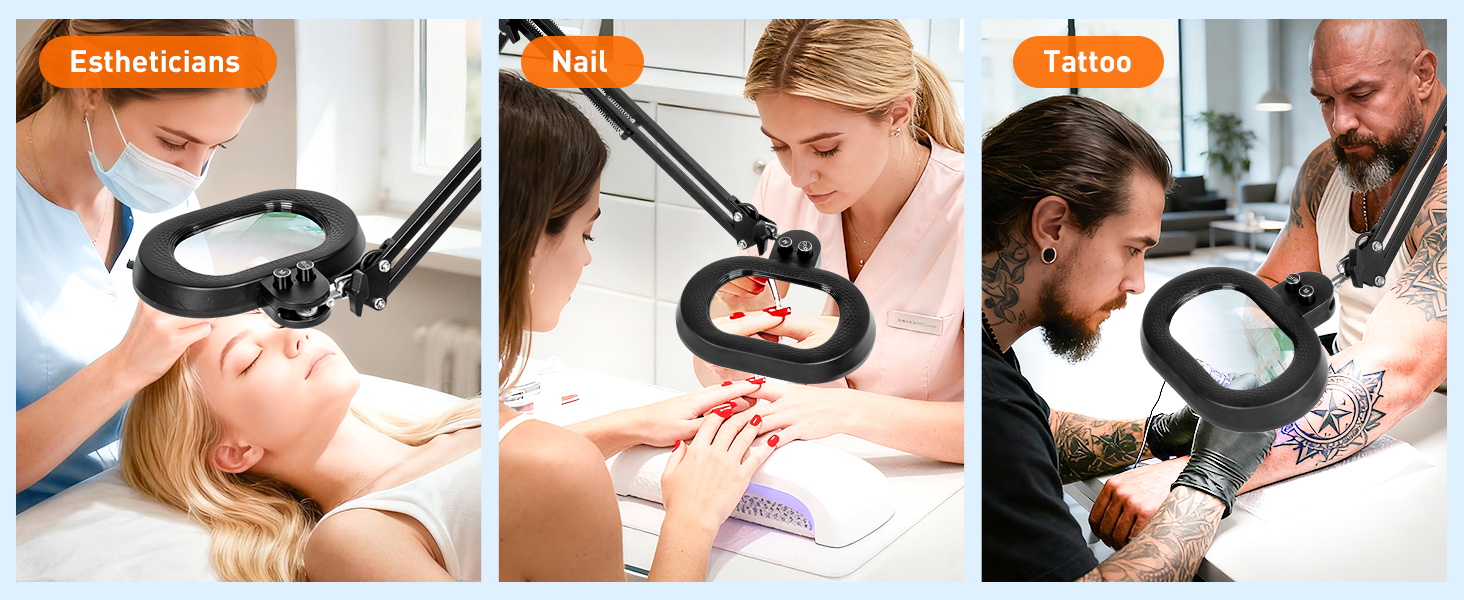 floor magnifying glass with light esthetician light magnifier lamp Beauty manicure nail tattoo