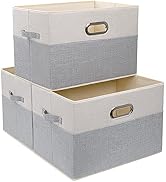DIMJ Closet Storage Bins, Washable Storage Basket for Shelves, Collapsible Storage Bins with Hand...