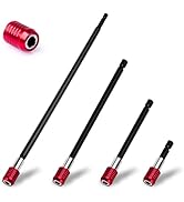 Drill Bit Extension 4 Pcs Magnetic Bit Holder 2/4/6/12" Bit Holder Extender for Impact Drill
