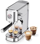 XIXUBX 20Bar Espresso Machine, Compact Espresso Maker with Milk Frother, Stainless Steel Coffee M...