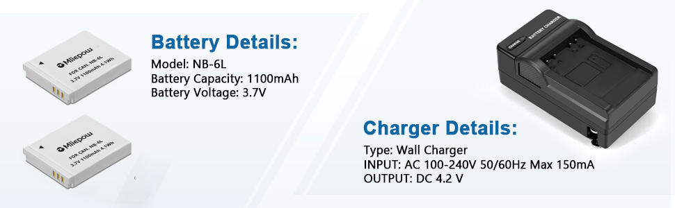 NB-6LH Battery and Charger