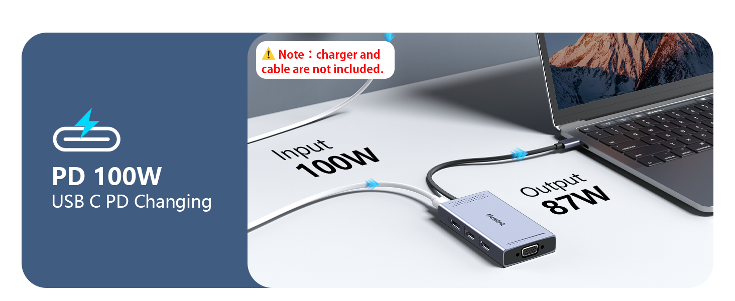 docking station power delivery usb c hub 100W PD usbc hub 4 monitor 3 monitor displayport