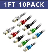 Cat 8 Ethernet Cable 1 ft 10-Pack