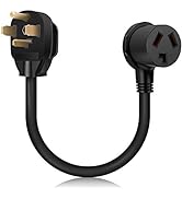 WELLUCK 1.5FT 3 Prong to 4 Prong Dryer Adapter, 3 to 4 Prong Dryer Plug Adapter, 4 Prone Dryer Ou...