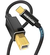 HOSONGIN USB B to USB C Printer Cable 3FT,Type B to Type C Cord for PC,USB C MIDI Cable for DJ Co...