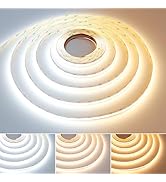 GOMING 24V Spotlight Linear CCT Tunable White COB LED Strip 2700-6500K 16.4ft(5M) 624LEDs/M CRI 9...