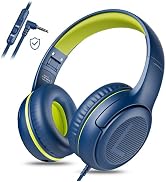 awatrue Kids Headphones for School Travel, 85/94dB Safe Volume Limit, 3.5mm Jack, HD Mic, Portabl...