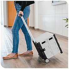 Compact collapsible crate folds flat for car trunk closet garage classroom and apartment storage