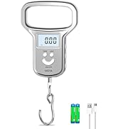 MEIYA Fish Scale: Dual Power(Battery/Rechargeable), Fishing Scale with Extra Wide Handle, 110lb, ...