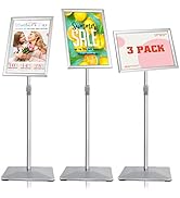 VAIIGO 11"x17" Pedestal Poster Sign Holder Stand with Heavy Duty Solid Steel Base, Adjustable Flo...