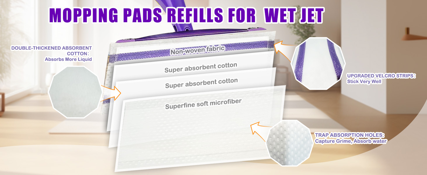 MOPPING PADS REFILLS FOR WET JET