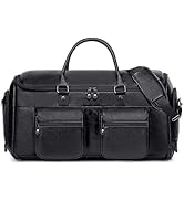 Vessgra Garment Duffle Bag for Travel, Convertible Garment Bag for Men Women, Leather Travel Garm...
