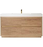 Miseno MV703060-NM Huesca 60" Free Standing Single Basin Vanity Set with Cabinet and Stone Compos...
