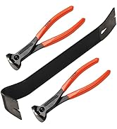 KSEIBI Pack of 3 Nail Puller Kit, 2 End Cutting Nippers, and Crow Bar
