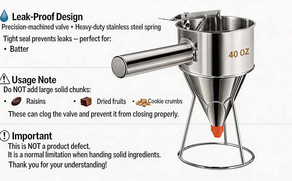 stainless steel pancake batter dispenser