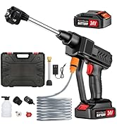 Cordless Pressure Washer, 6-in-1 Nozzle Portable Battery Powered Pressure Washer Handheld with 2 ...