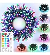 Joomer Christmas String Lights - 32FT 100LED Plug-in RGB String Lights with Remote, Waterproof Ou...