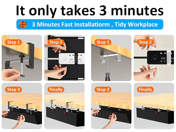 Under Desk Cable Management Tray
