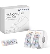 iEager Label Maker Tape, 12mm x 40mm, Holographic Sticker Thermal Paper for Label Maker Machine, ...